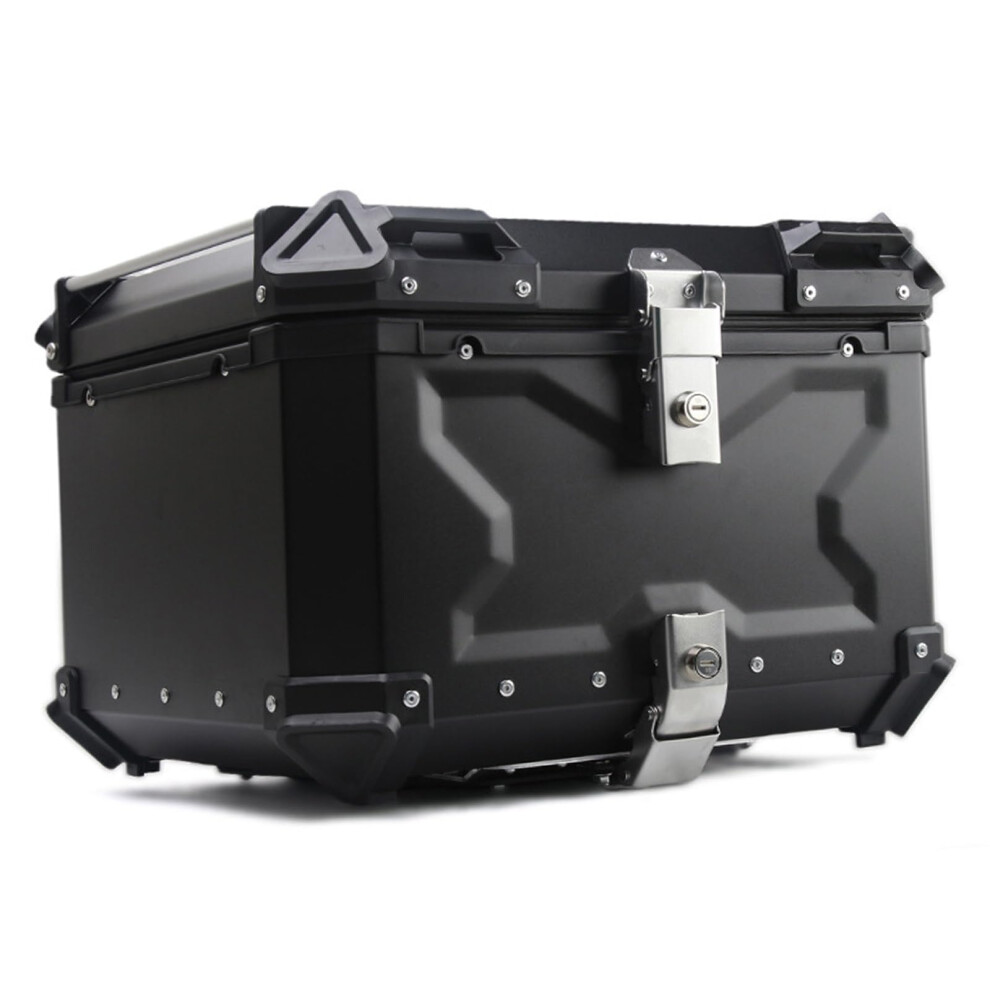 Aluminum Motorcycle  Case 45L Waterproof Trunk with Dual AntiTheft Locks Large Rear Luggage Box