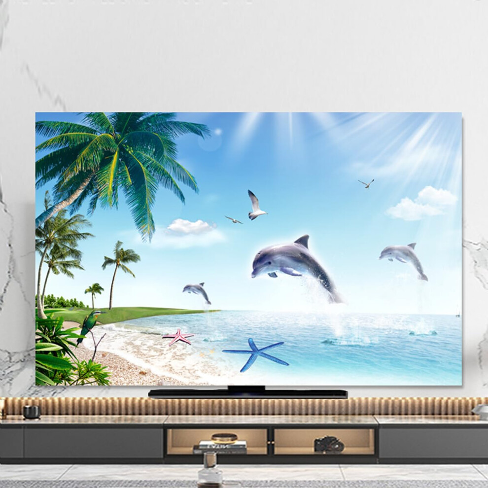Tv Dust Cover Dustproof Cotton Linen Protective Cover For 3739 Inch Flat Screen Tv Light 9199774283137
