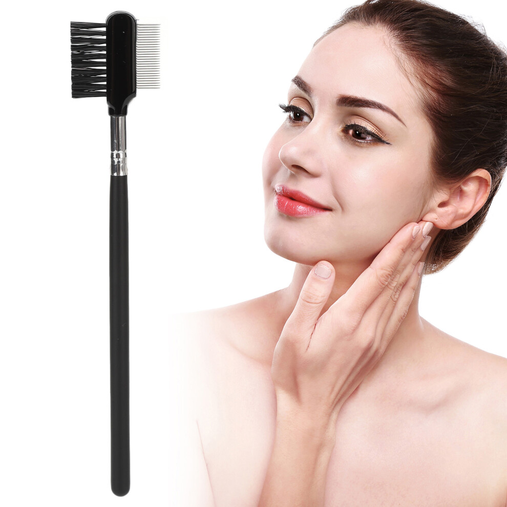 Sleek Stainless Steel 2-in-1 Eyelash & Brow Comb for Lash & Eyebrow Care