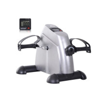 Mini Exercise Bike, Portable Pedal Exerciser, Under Desk Bike with LCD Display for Legs and Arms Training, Silver Tone