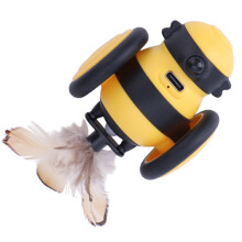 Cat Feather Toy with Light Training Feather Automatic-Yellow