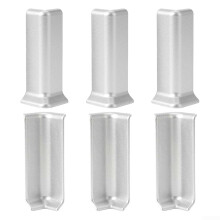 Baseboard Corner For 10 Cm Height Wall Trim With 3 Inner And 3 Outer Corners Connectors ABS Material Silver Finish