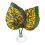 Betta Fish Leaf Natural Habitat Simulation For Betta Spawnings Grounds, Double Leaves Resting Bed, Orange Deep Green 1