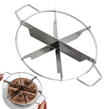 Stainless Steel Cake Cutter with Handles, DoubleSided Pizza Slicer for Even 10 or 12 Slices