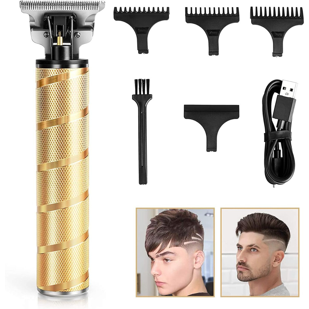Cordless Hair Clippers for Men, Waterproof IPX4 Professional Hair Trimmer with Multi-Function Grooming Trim, Zero Gapped T-Blade Rechargeable Electri