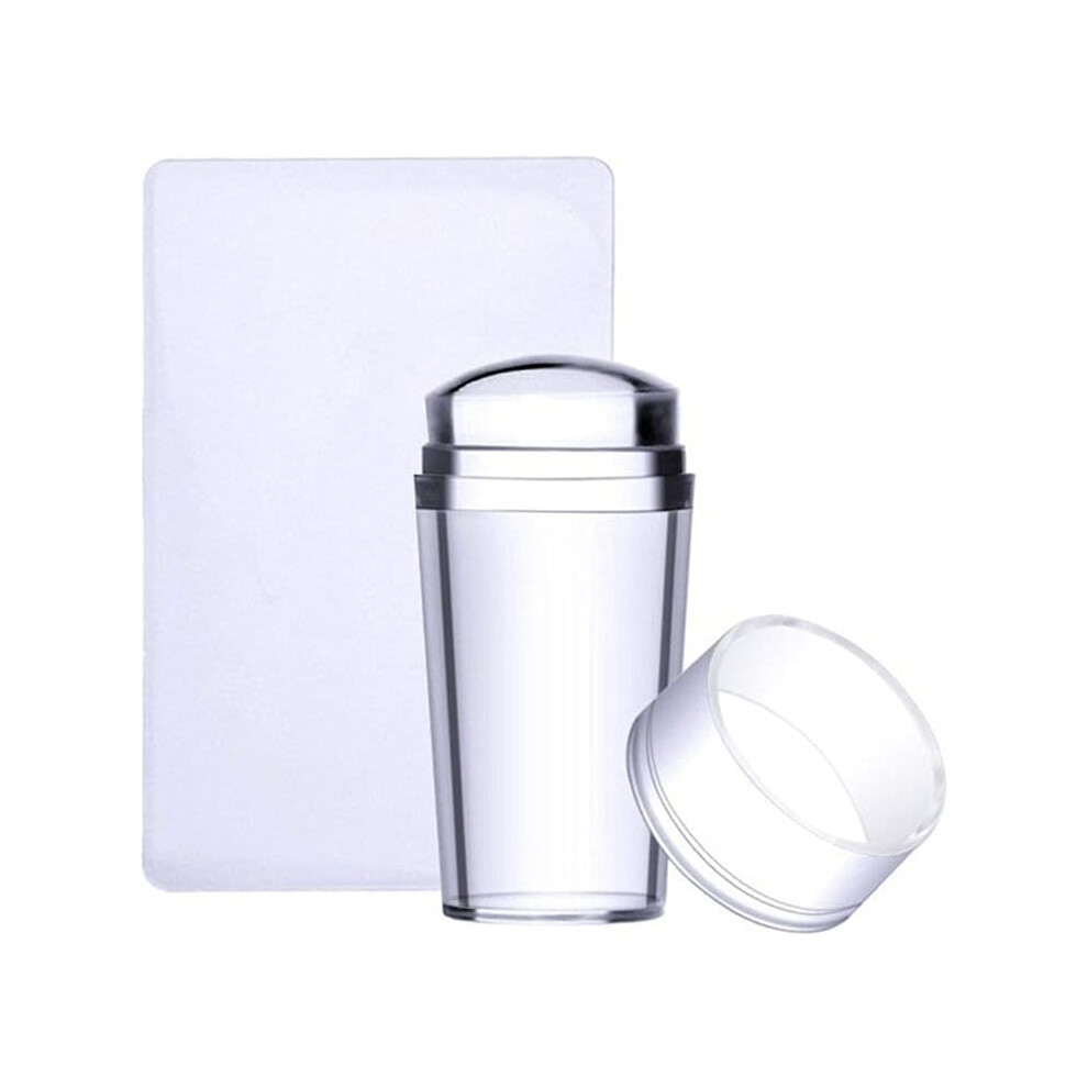 Diy Nail Art Creations, Clear Jelly Stamper With Big Pad Scraper, Nail Art Stamping Kit, Optimized For Nail Stamping, Transparent Silicone, Easy Clea