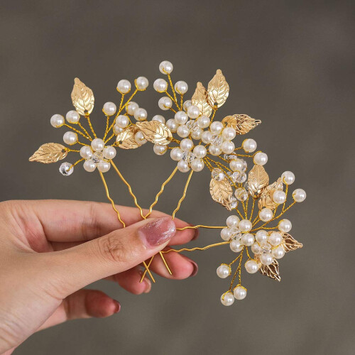 Accessori per capelli da sposa per donne e ragazze, fermagli per capelli con perle e strass artificiali, accessori per capelli da sposa, materiale in