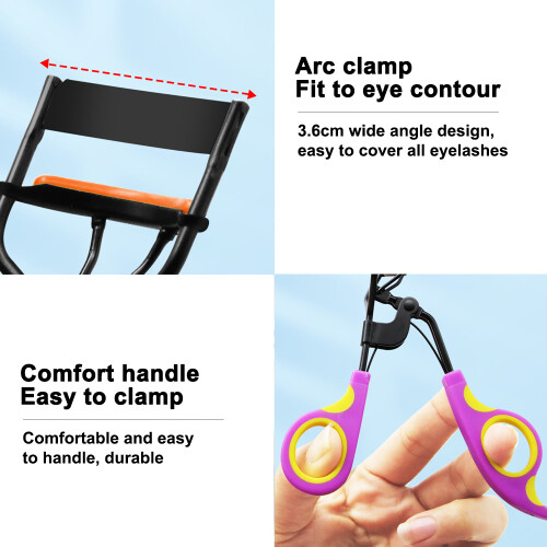 Professional Lash Curler Set with Ergonomic Design, Non-slip Handle for Precise Control, Replacement Silicone Refills for Long-lasting Performance 2