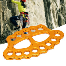 Aluminum Alloy Rigging Plate 15 Holes 45KN Climbing Divider Gold