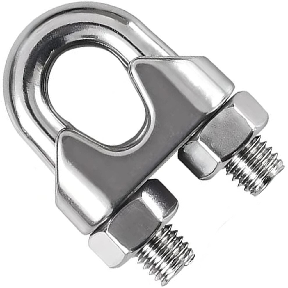 Wire Rope Clamp For 13Mm Wire Rope Cable, Pack Of 2, Ubolt Saddle Clips, Din 741, Galvanised Steel Clip Fastener 9187378632666