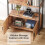 (Brown) Arched Bookshelf, Bookcase Tall Industrial 5