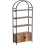 (Brown) Arched Bookshelf, Bookcase Tall Industrial 1