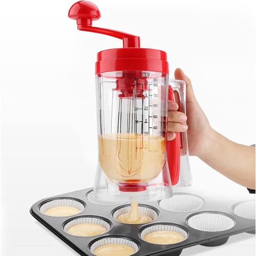 Pancake Batter Dispenser and Mixer with Scale for Precise Control, Handheld Cupcake Baking Tool 2