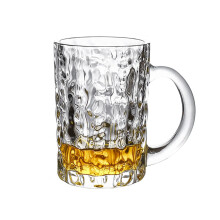 Beer Mugs Clear Glass with Solid Handle for Home Bar Pub Parties Craft Beer Cups Size S