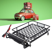 Transporteur de bagages en fer noir RC avec feux LED pour la conduite nocturne
