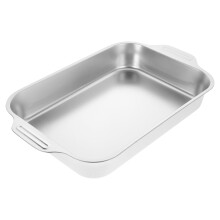 Stainless Steel Rectangular Roast Pan Lightweight Serving Tray For Oven And Kitchen Use Silver For Fish And Seafood