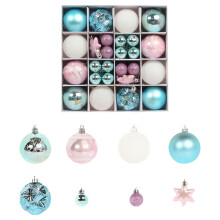 Decorative Christmas Balls Unbreakable Hanging Baubles Set For Christmas Tree Shatterproof Plastic Ornaments For Parties