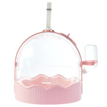 Outdoor Cage for Hamster Portable Travel Cage with Water-pink