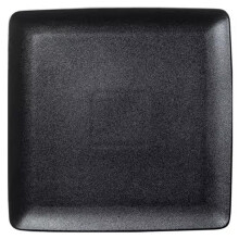 Matte Black Ceramic Dinner Plate 8 Inch Square Serving Plate Scratch Resistant Modern Rustic Design