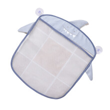 Borsa portaaccessori per il bagno in rete grigia, con scarico rapido e rete per giochi, con ventosa