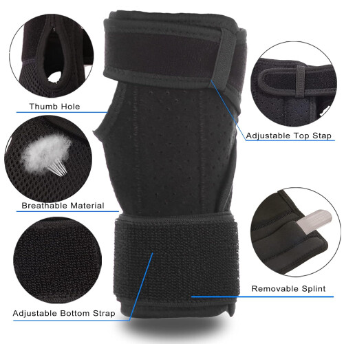 Wrist Oasis: Αναπνεύσιμο ύφασμα, νάρθηκας αλουμινίου, ρυθμιζόμενη υποστήριξη καρπού, 1