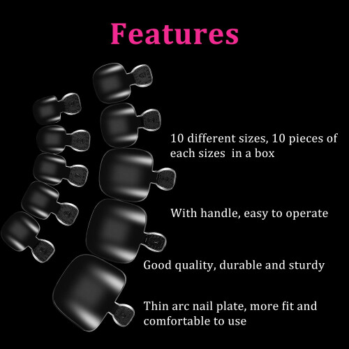 Radiant Feet, 300 τεμάχια ακρυλικά νύχια ποδιών με άκρες για πλούσια επιλογή μεγέθους, 2