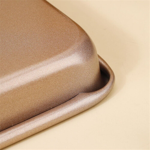 Rectangular Baking Pan Carbon Steel Nonstick Cookie Sheet with Safe Rolled Edges for Even Heating 2