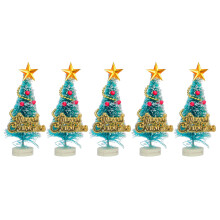 Bottle Brush Trees Mini Christmas Tree Miniature Pine Tree With Wooden Bases Christmas Decorations Realistic Appearance Vivid Adorable Design Sturdy