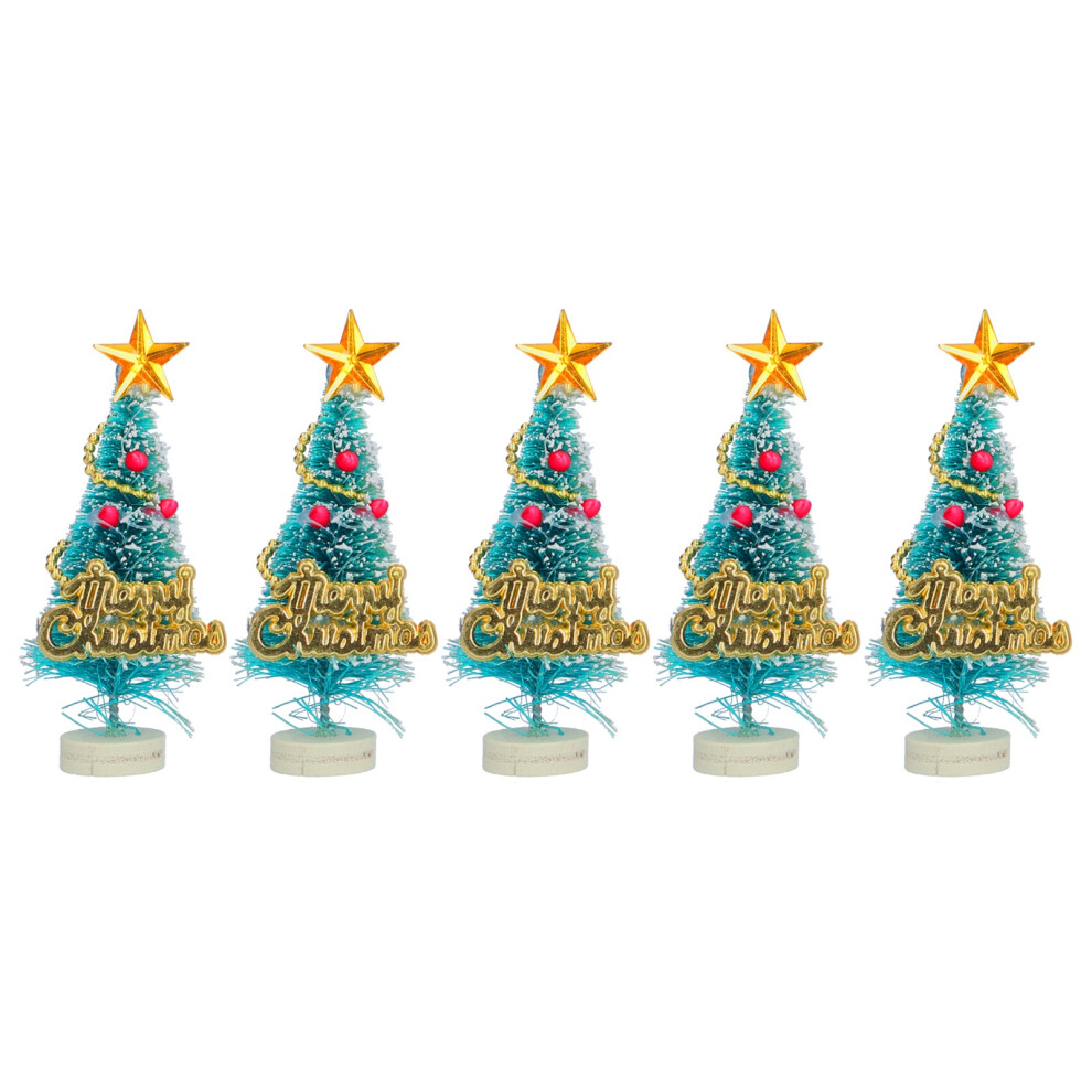 Bottle Brush Trees Mini Christmas Tree Miniature Pine Tree With Wooden Bases Christmas Decorations Realistic Appearance Vivid Adorable Design Sturdy