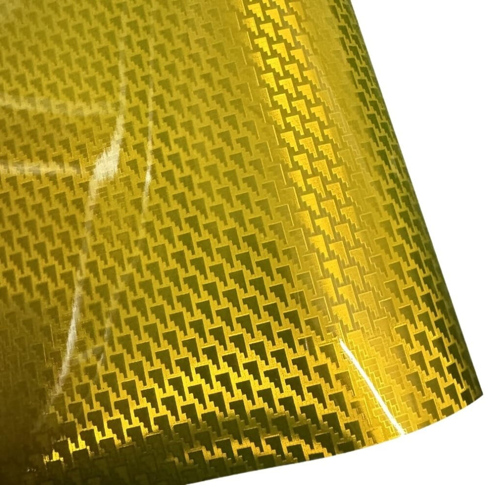 Carbon Fiber Car Vinyl Wrap Film 30Cm X 152Cm Gloss Scratch Protection Gold 9094768573327