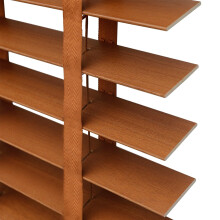 Wood Slats Blinds 2Inch, Room Darkening Red Brown Venetian, Inside Outside Mount, Cordless, Custom Size W100xH100cm
