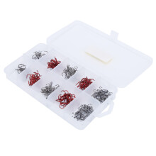 Ensemble d'hameçons triples 130 pièces 7,1x3,9x1,2 po Noir/Rouge