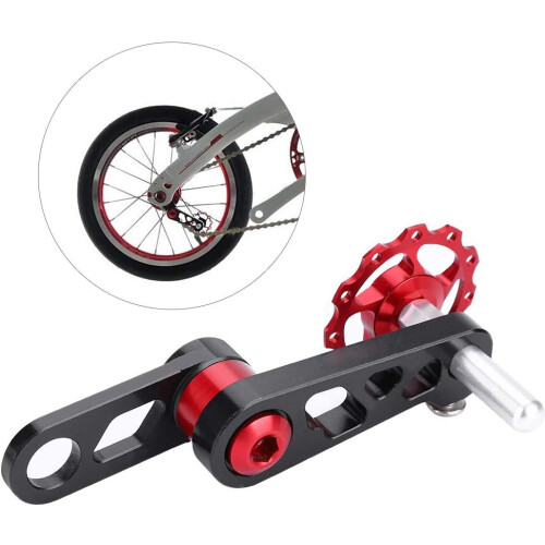 Single Speed Bicycle Rear Guide Chain Stabilizer Adjustable Tension Lightweight Accessory Black And Red 1