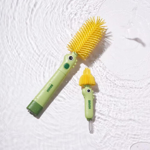 Water Bottle Brush with Ergonomic Curved Handle for Deep Cleaning, Scratch Bristles 1