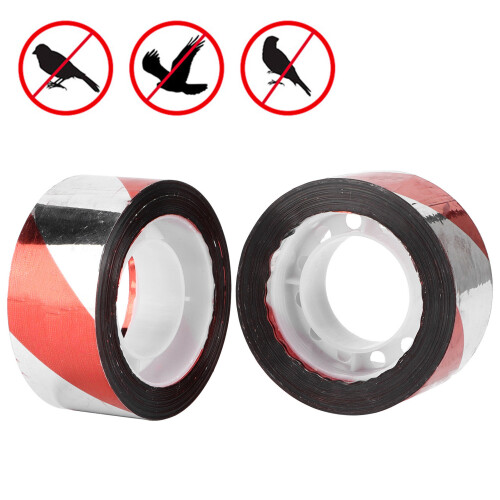 Bird Deterrent 80m Red Silver Reflective Tape for Orchards and Fields
