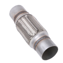 Rugged 2.5x10in Stainless Exhaust Flex Pipe - Absorbs Expansion Stress
