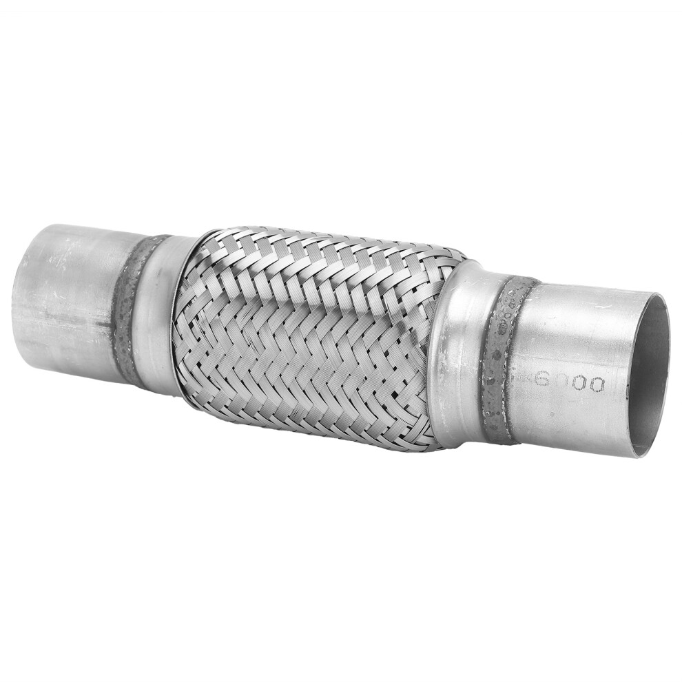Offroad Stainless Steel Exhaust Flex Pipe 57X250mm Double Braided Bellow Silver 8121377667077