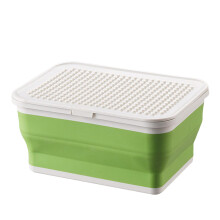 Children's Toys Silicone Storage Box, Stackable Toy Bins, Soft Storage Organizer, 21.5 X 10.5 X 16 Cm, Green