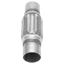 57x250mm Double Braided Exhaust Flex Pipe Stainless Steel Bellow Silver