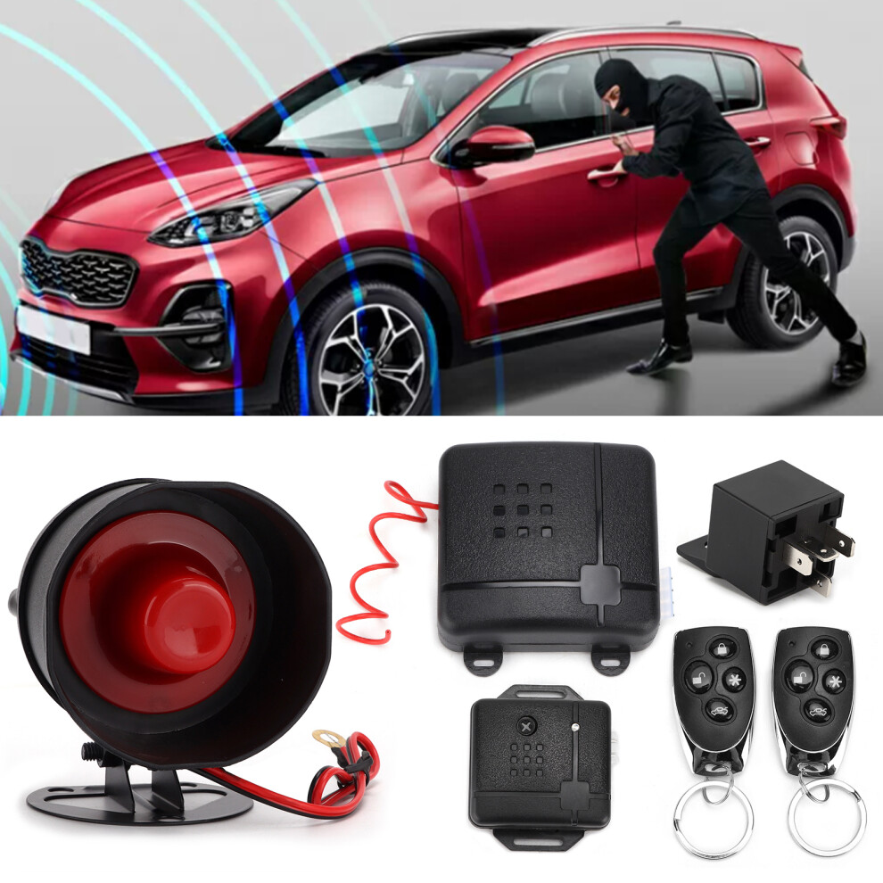 12V Car Alarm System Anti Theft Keyless Entry Security With 2 Remote 3221377667376