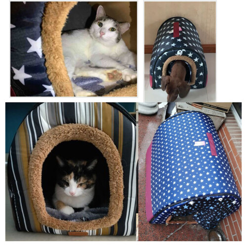 Cat Cave Bed Warming Tent House for Small Medium Large Dogs-S 8 2