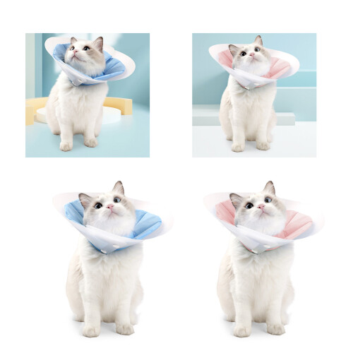 Soft Pet Recovery Collar Dog for Cat Double Layer Cone-M Pink 2