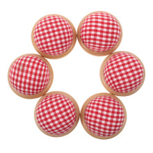 Sewing Pin Cushions 6Pack Portable Needle Holder For DIY Crafts, Embroidery, Red White Plaid Design, Organized Storage