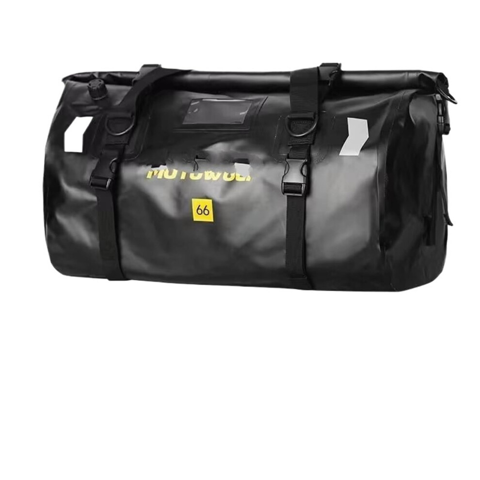 Waterproof Motorcycle Tail Bag 66L Large Capacity Roll Luggage With Quick Release Straps Black 9347817875492