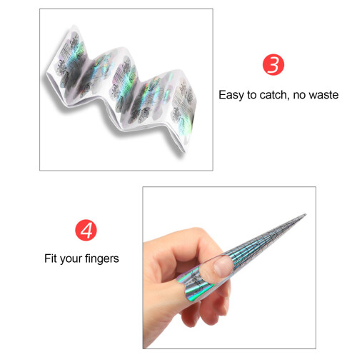 300pcs Thicken Nail Forms with Length Markers for Custom Extensions 2