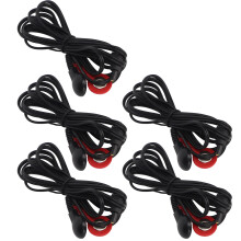 5 pezzi di fili elettrodo neri da 2,35 mm con connettore per macchina TENS, lunghezza 4,9 piedi