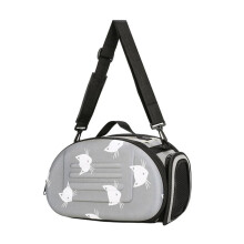 Pet Carrier Backpack for Cats and Dogs, Portable Breathable Sling Bag, Foldable Grey Travel Carrier for Hiking, Small Size