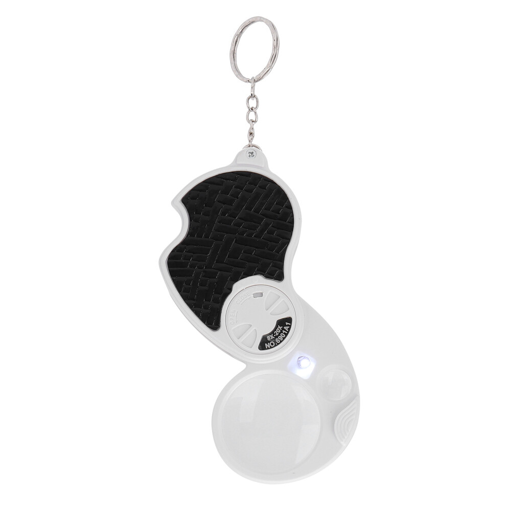 Black Compact 8X 20X Lighted Pocket Magnifier For Elderly Reading
