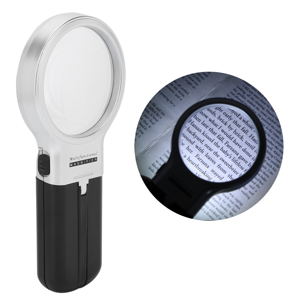 3X Folding Magnifying Glass with LED Light, Portable Handheld, for Elderly Reading