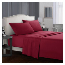 Quilt Cover Twin 4 In 1 Solid Color Sheet Set With Fitted Sheet Flat Sheet And Pillowcases No Filler Inside Wine Red